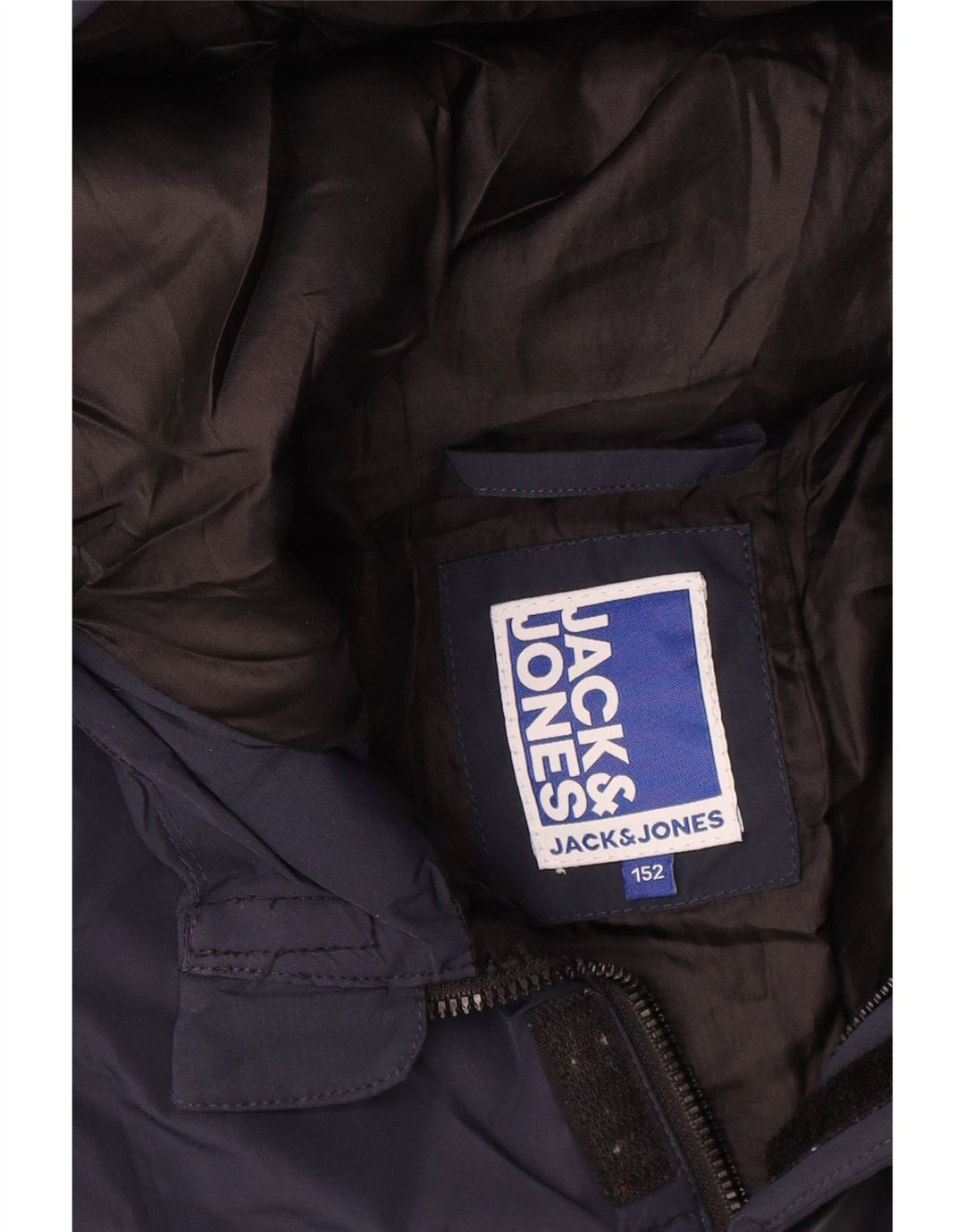 Giacca imbottita con cappuccio grafica Jack & Jones per ragazzi 11-12 anni blu navy