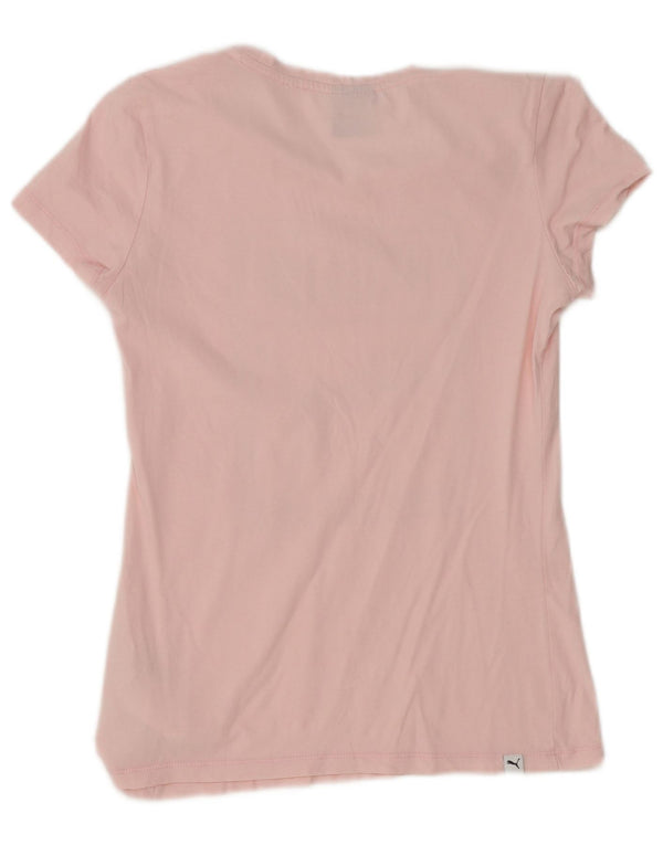 T-shirt grafica da donna Puma UK 8 Small in cotone rosa