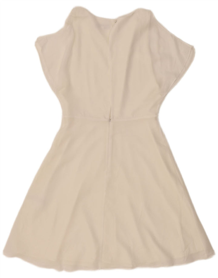 Abito a trapezio da donna Reiss UK 10 piccolo in poliestere bianco sporco
