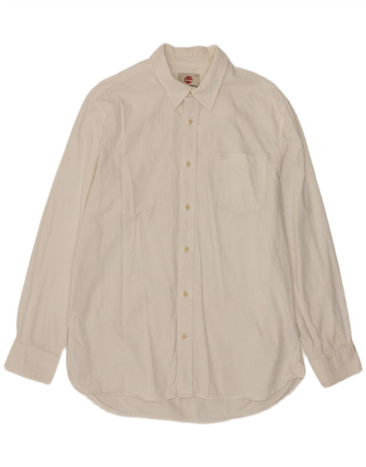 Camicia da uomo Regular Fit TIMBERLAND Large in cotone bianco