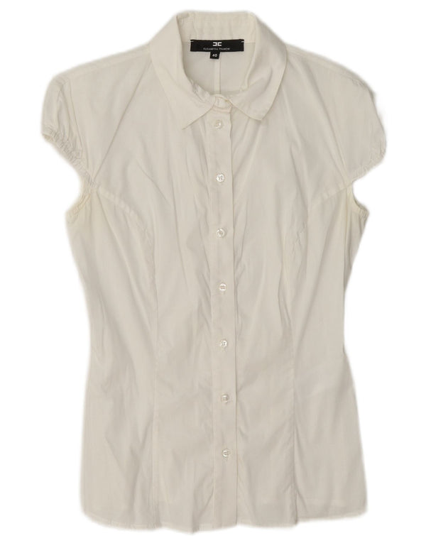 Camicia Donna Manica Corta Elisabetta Franchi IT 40 Small Bianca