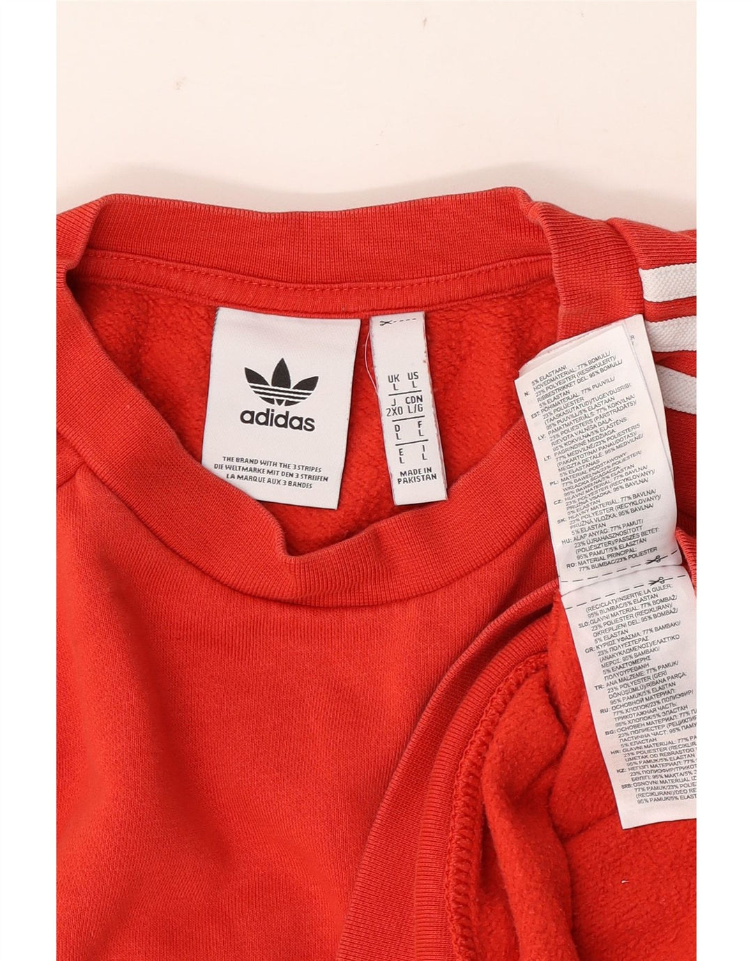 Felpa Adidas Uomo Maglione Grande Rosso Cotone