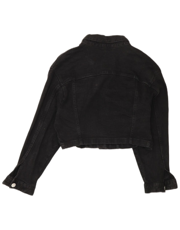 Giacca di jeans oversize corta da donna Zara UK 14 media nera
