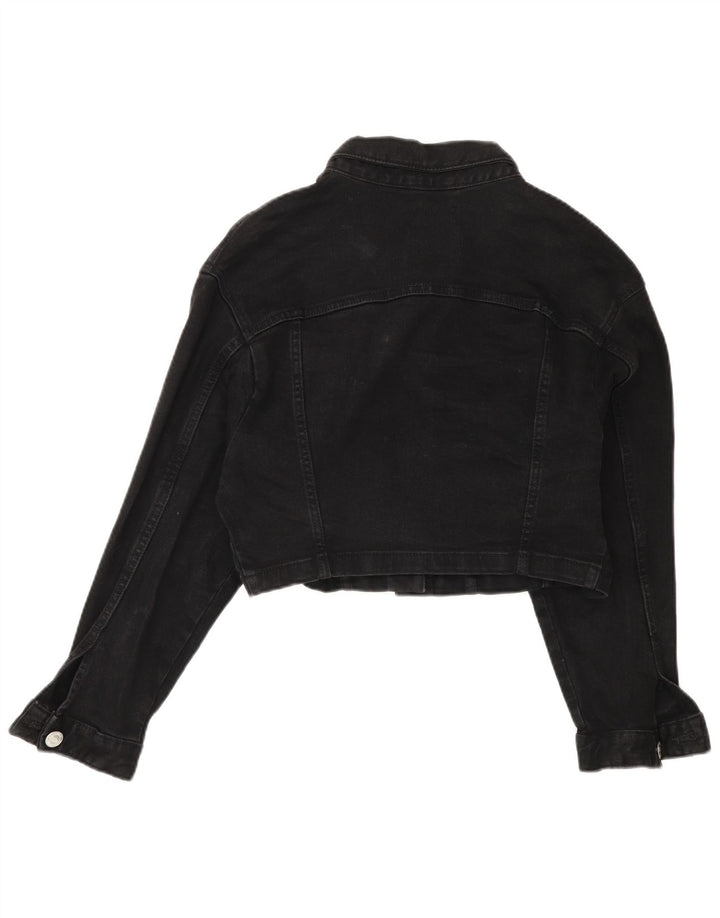 Giacca di jeans oversize corta da donna Zara UK 14 media nera