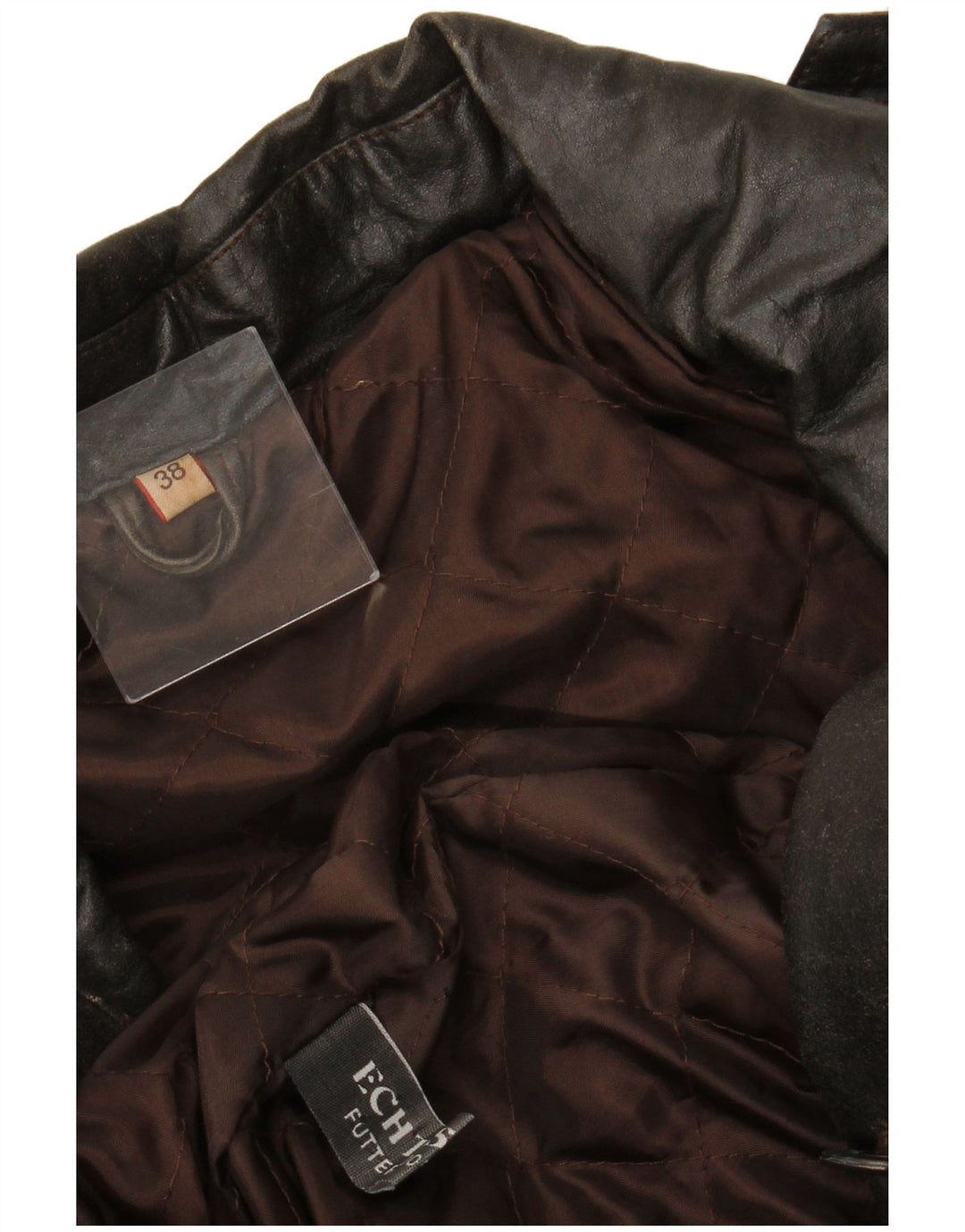 Cappotto in pelle doppio petto da donna VINTAGE EU 38 in pelle marrone medio