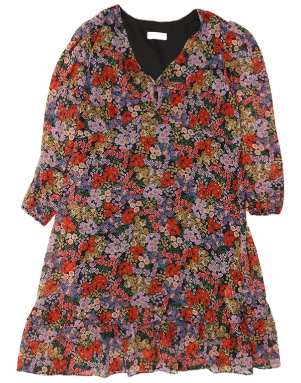 Abito a strati a maniche lunghe da donna Wallis UK 18 XL floreale multicolore