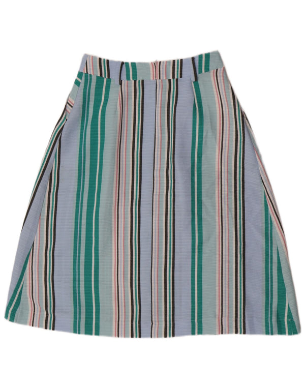 Gonna a trapezio da donna Oasis UK 10 piccola W27 poliestere a righe blu