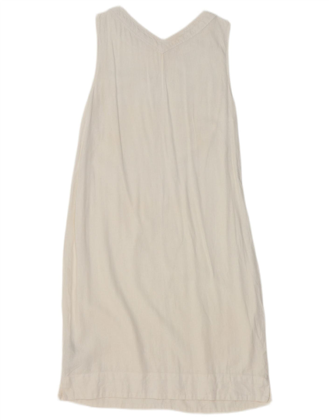 Abito lungo senza maniche da donna Marks & Spencer UK 10 piccolo lino bianco