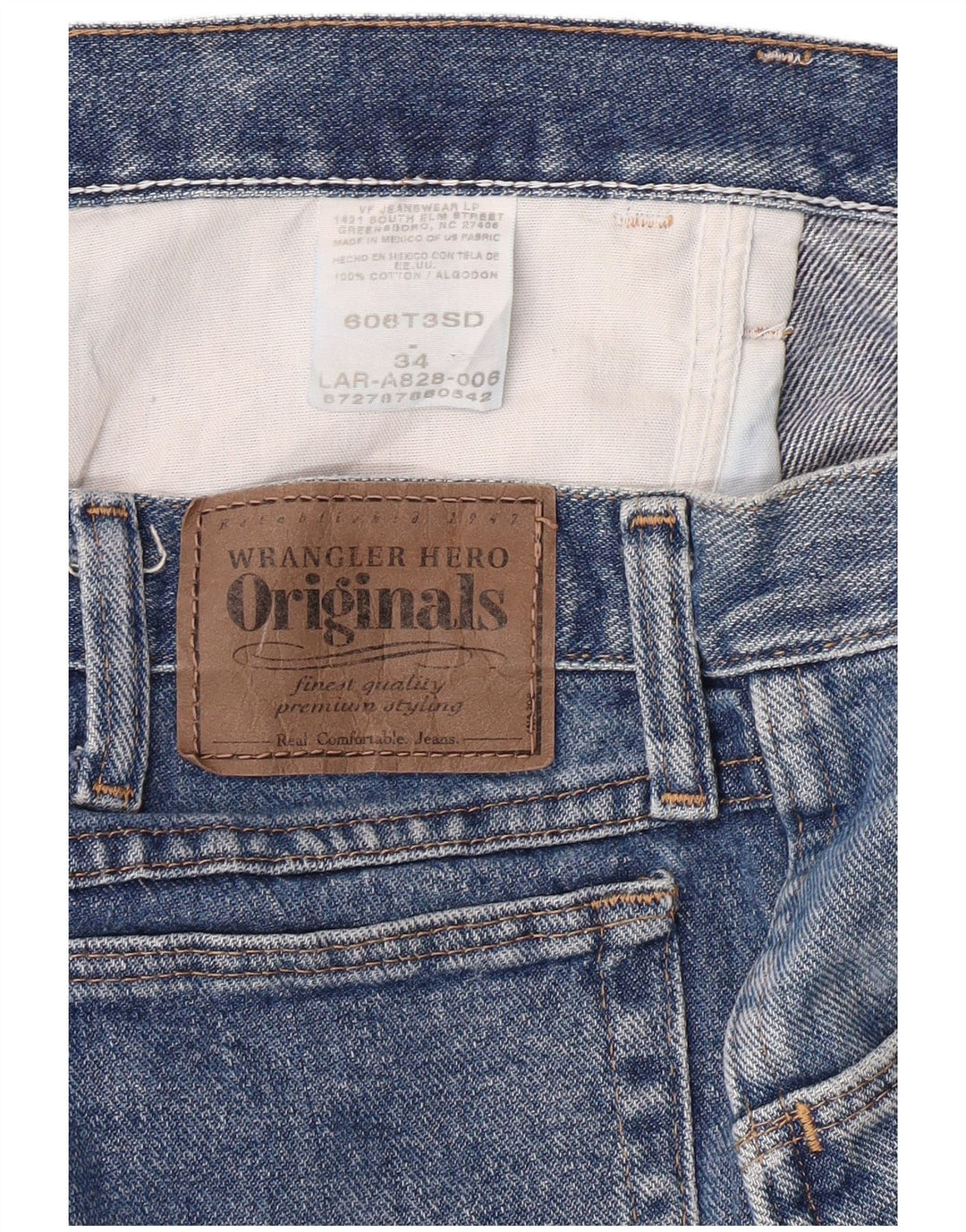 Pantaloncini di jeans denim da donna Wrangler W34 grande cotone blu