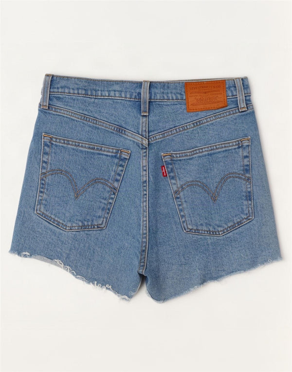 Pantaloncini di jeans Ribcage da donna Levi's medi W28 in cotone blu