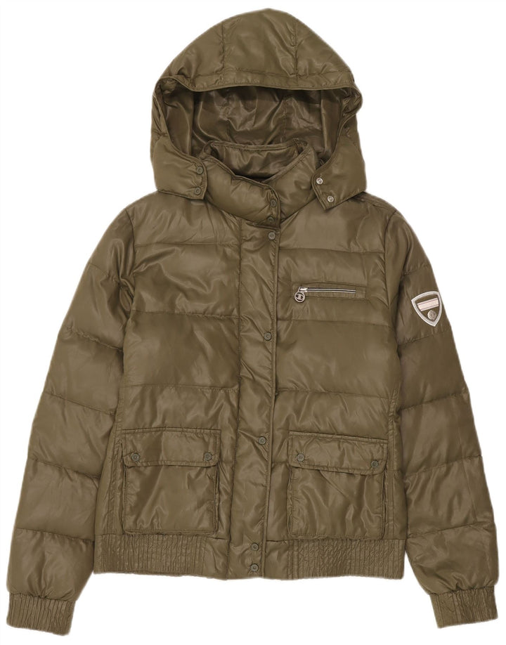 Giacca imbottita con cappuccio da donna Champion UK 14 poliestere kaki medio