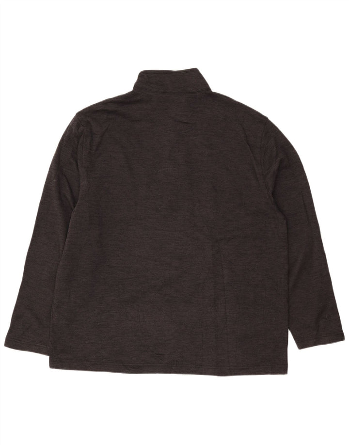 Felpa da uomo IZOD con bottoni e collo, maglione XL, poliestere grigio a spina di pesce
