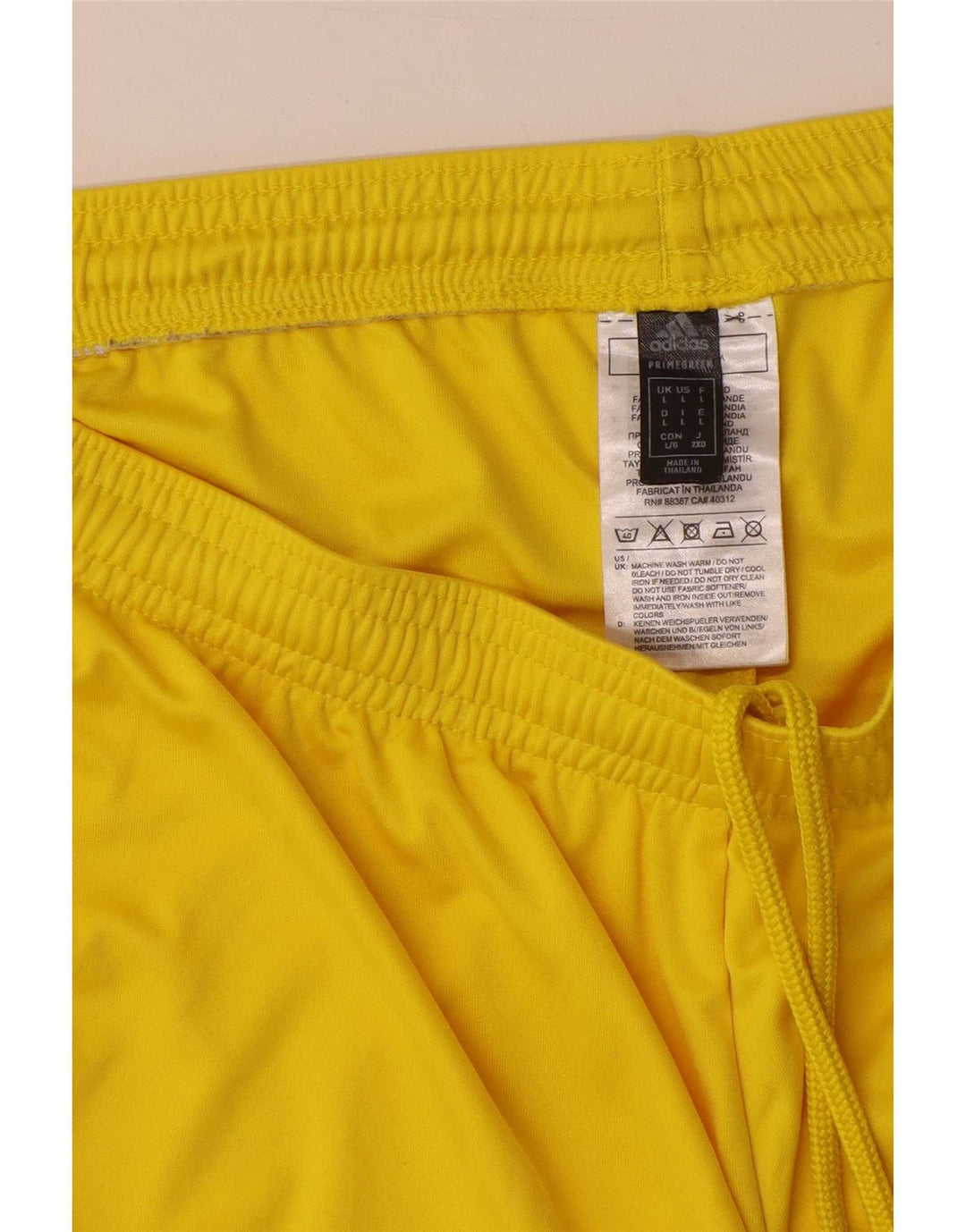 Pantaloncini sportivi Adidas da uomo grandi in poliestere giallo