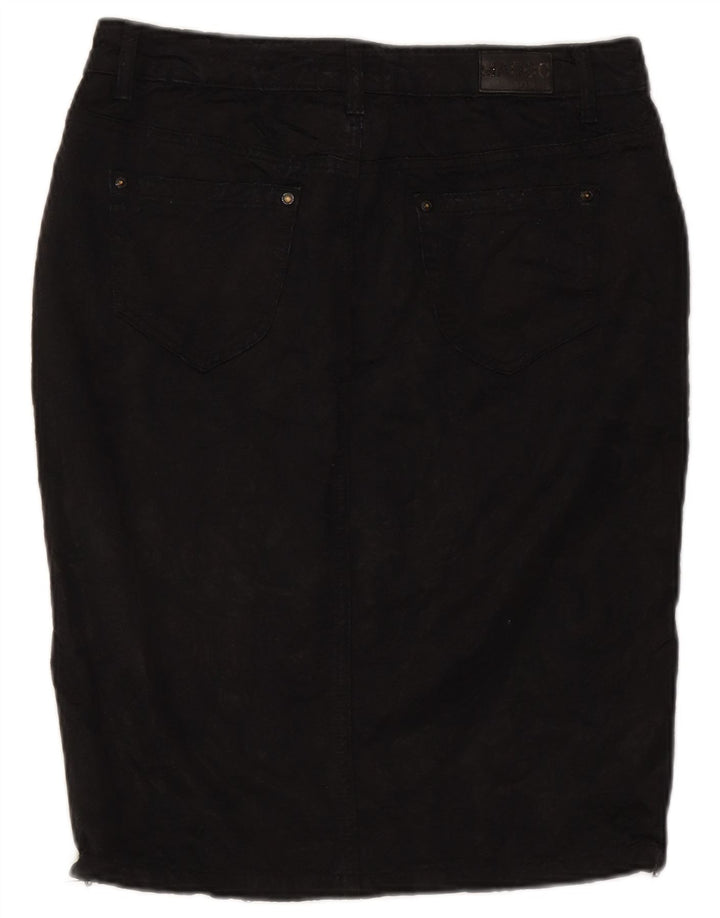 Gonna a tubino vintage da donna EU 40 media W30 cotone nero classico