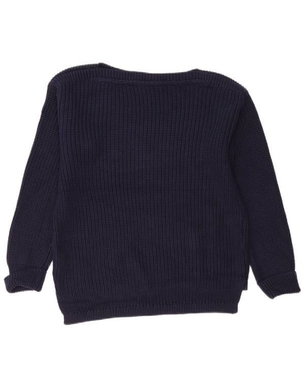 Maglione maglione girocollo da donna Marks & Spencer UK 14 blu navy medio