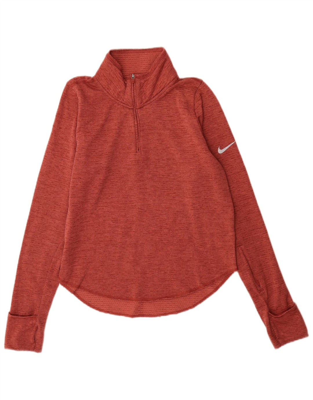Top della tuta da corsa Nike Dri Fit da donna UK 6 XS rosso chiazzato
