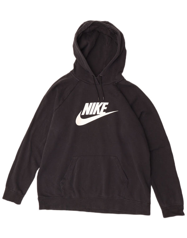 Felpa con cappuccio grafica da donna Nike UK 18 XL poliestere nero