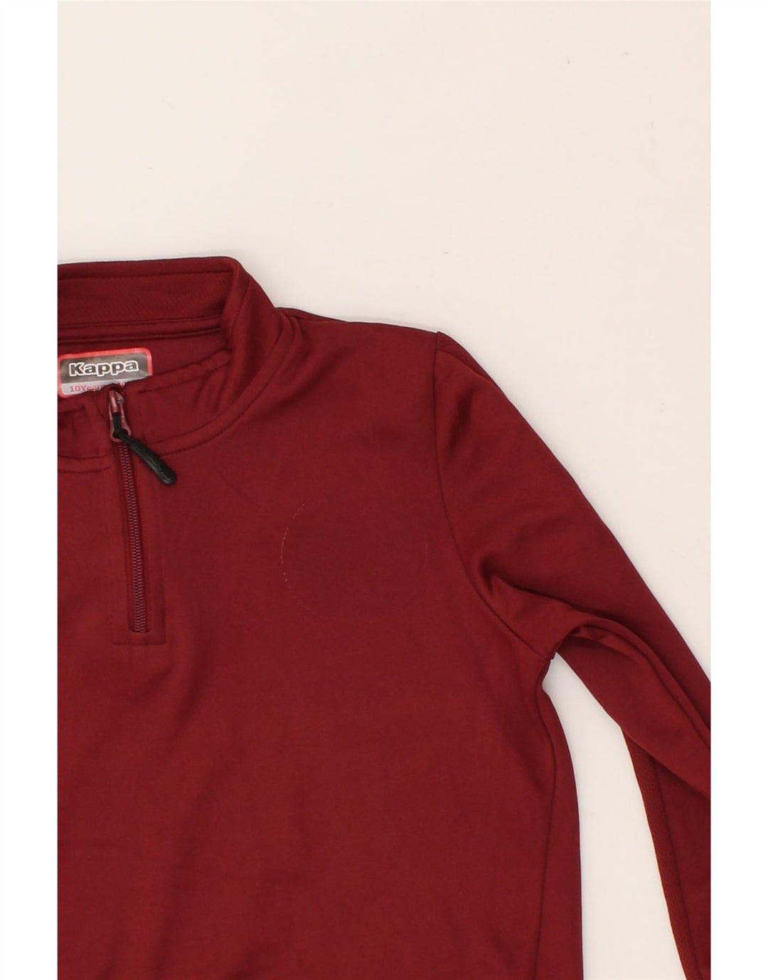 KAPPA Boys Zip Neck Pullover Tracksuit Top 9-10 Years Burgundy Polyester Vintage Kappa and Second-Hand Kappa from Messina Hembry 