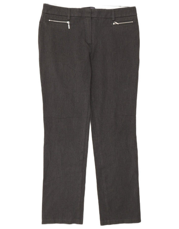 Pantaloni casual dritti da donna Marks & Spencer UK 12 Medium W32 L29 Grigio