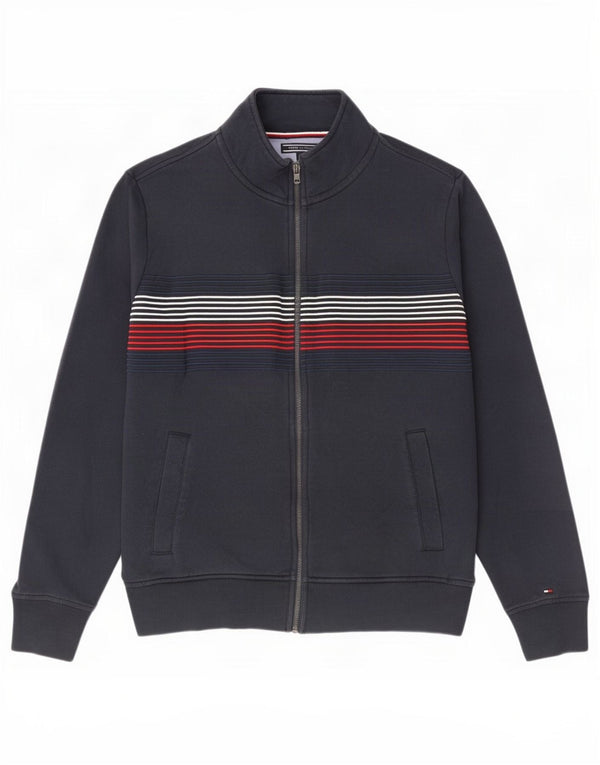 Giacca da ginnastica da uomo Tommy Hilfiger grande in cotone gessato blu navy