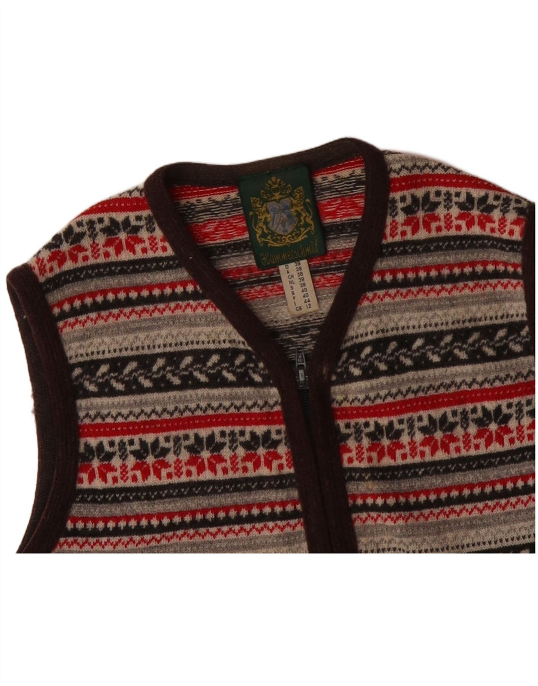HAMMERSCHMID Maglione cardigan da donna UK 12 Medio multicolore Fair Isle