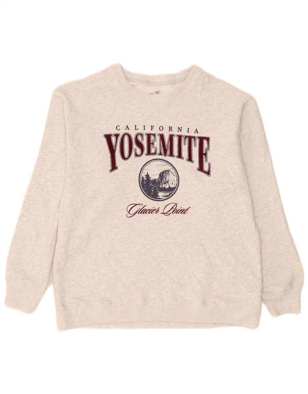 Felpa con grafica Hollister da uomo, piccola, in cotone grigio