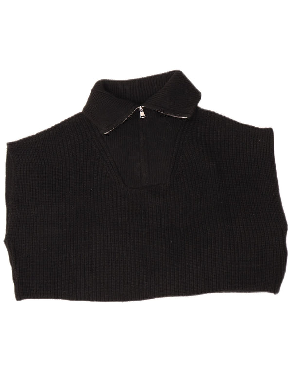 Canotta corta con zip e collo corto da donna Zara UK 14 media nera