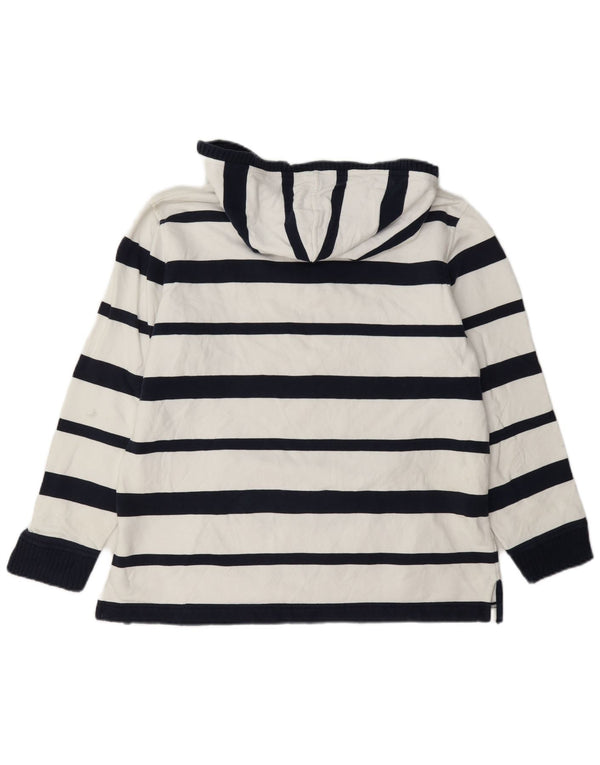 Maglione con cappuccio da donna Ralph Lauren UK 14 cotone a righe bianche medie
