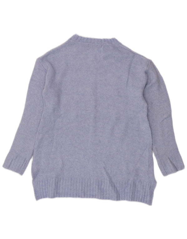 Maglione maglione girocollo da donna Marks & Spencer UK 10 piccolo acrilico blu