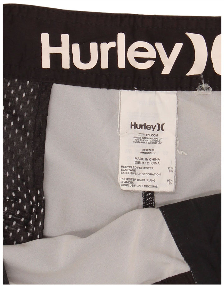 Pantaloncini da bagno da uomo Hurley XL poliestere a righe nere