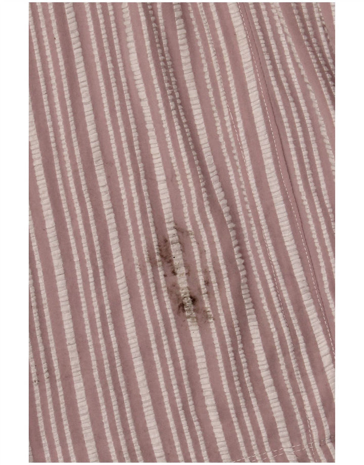 Abito a trapezio da donna Zara UK 14 Viscosa a righe rosa medio