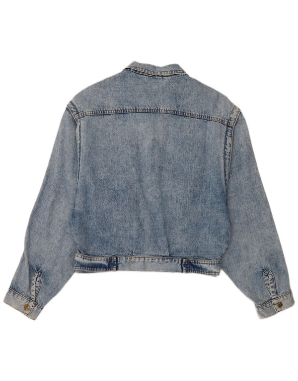 Giacca di jeans vintage da donna UK 12 cotone blu medio