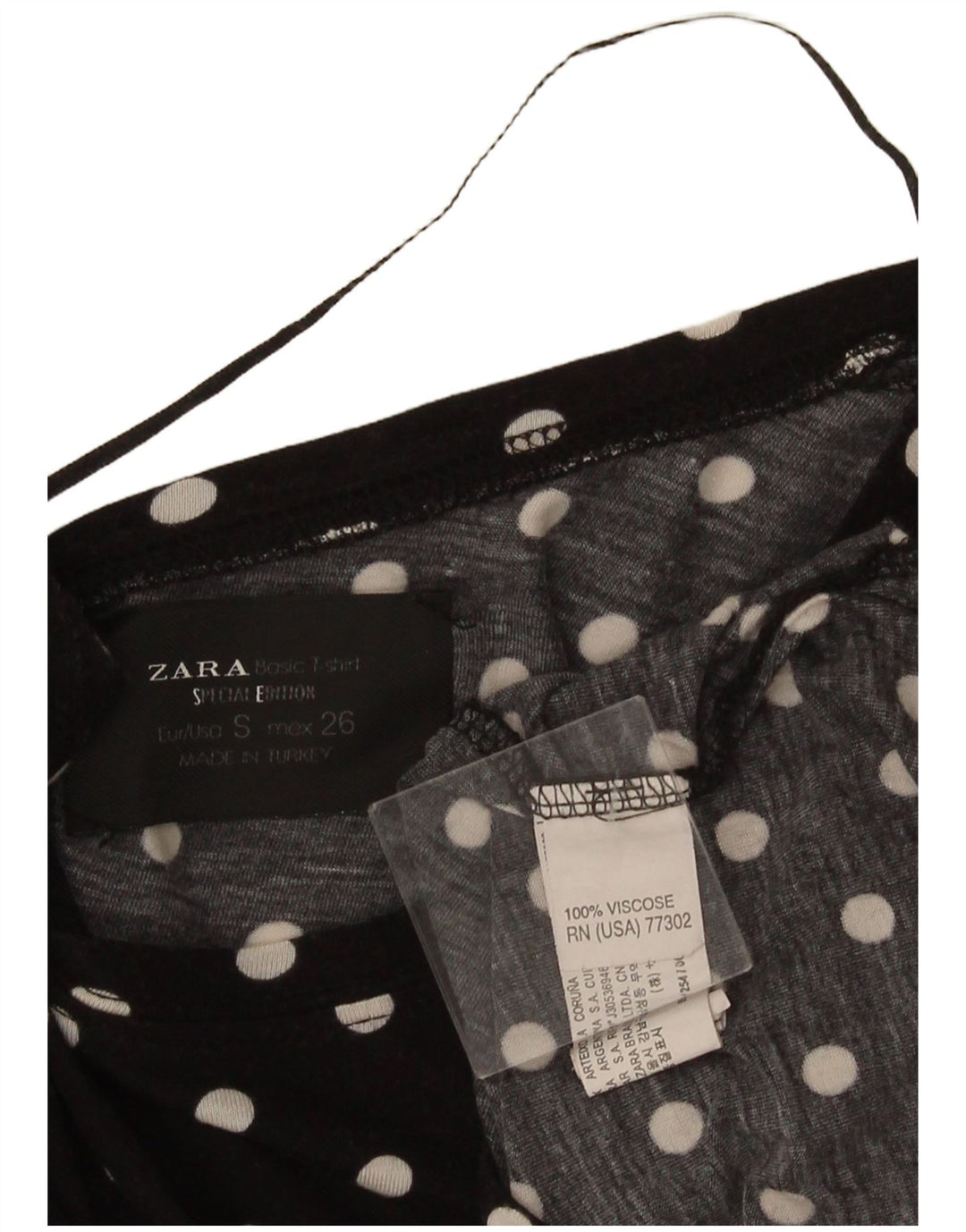 Top cardigan oversize da donna Zara UK 10 piccolo in viscosa nera a pois