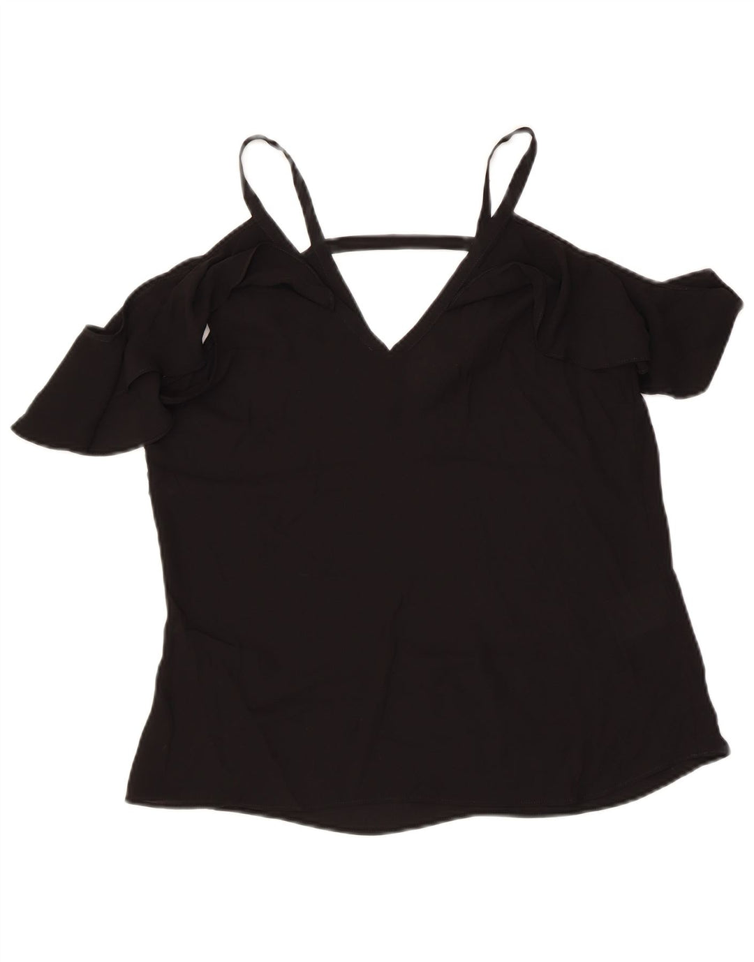 BCBGMAXAZRIA Top da donna con spalle scoperte UK 2 2XS Poliestere nero