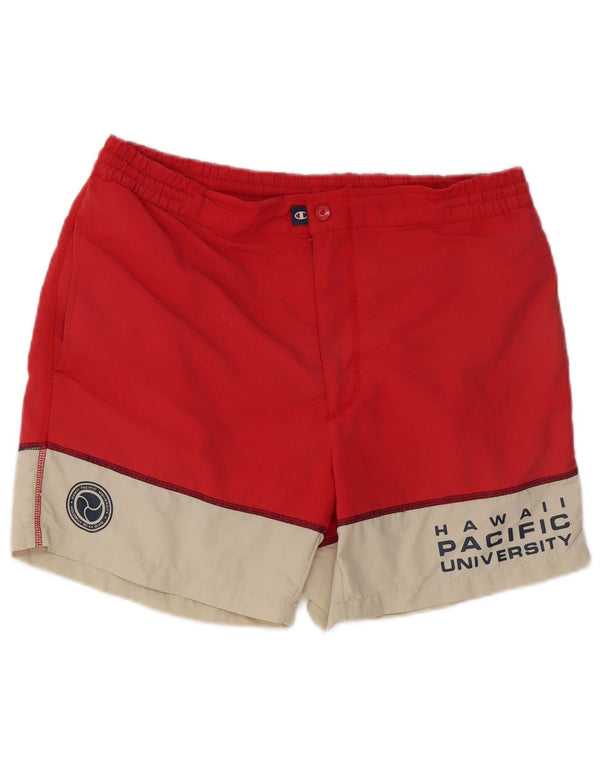 Pantaloncini da bagno grafici da uomo Champion grandi rossi color block hawaiani