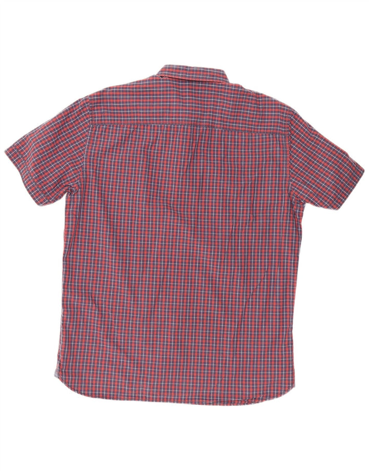 Camicia da uomo a maniche corte Regular Fit S.Oliver XL in cotone a quadri rossi