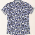 BEWLEY RITCH Mens Abstract Pattern Short Sleeve Shirt Large Blue Polyester Vintage Bewley Ritch and Second-Hand Bewley Ritch from Messina Hembry 