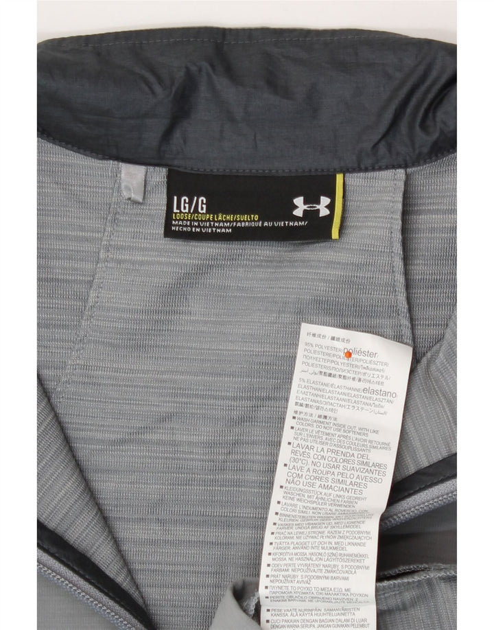 Giacca da tuta da uomo dal taglio ampio Under Armour, grande, in poliestere grigio