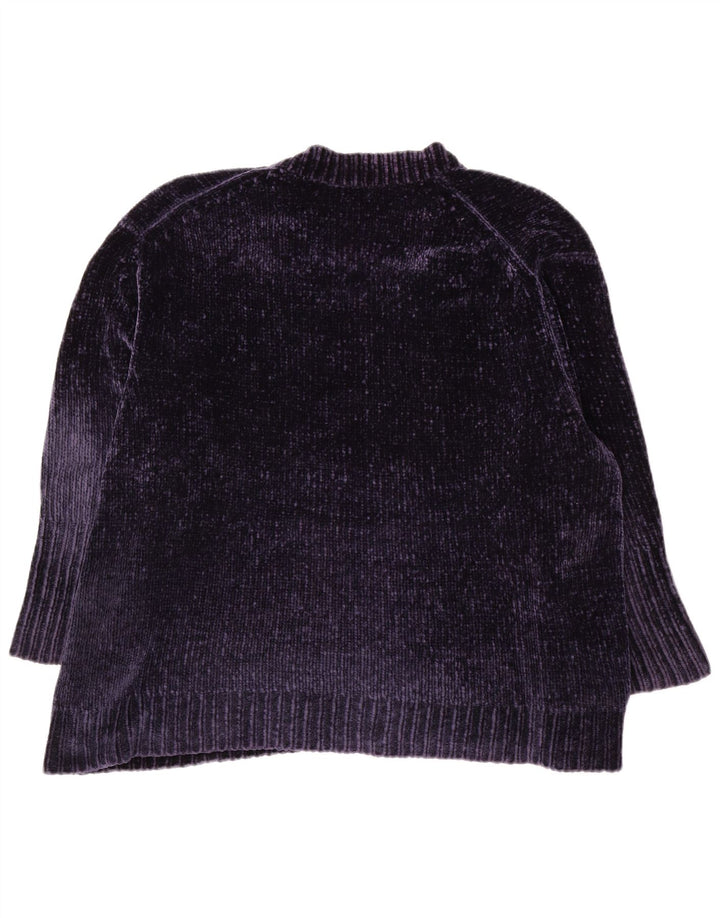 Maglione maglione oversize con scollo a V da donna Zara UK 10 piccolo poliestere blu navy