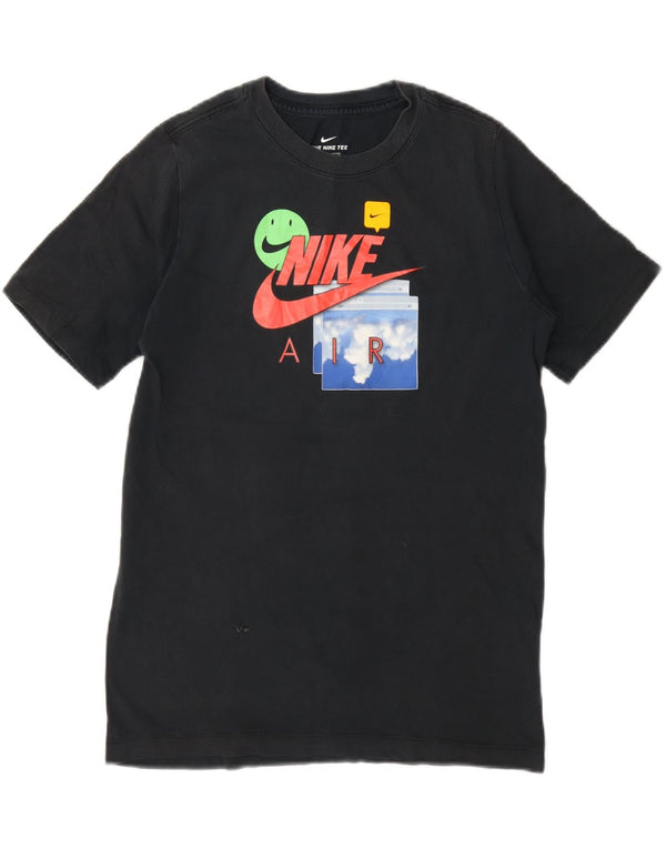 T-shirt grafica da ragazzo Nike Top 13-14 anni XL in cotone grigio