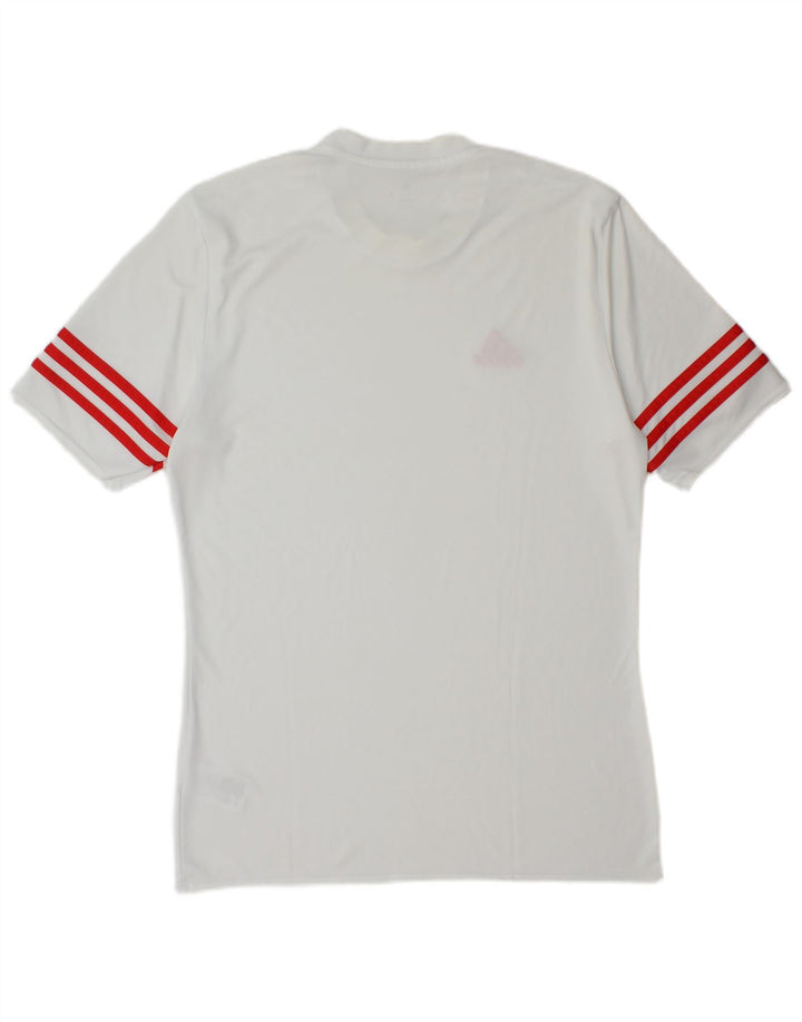 T-shirt Adidas Climalite da uomo Top in poliestere bianco medio