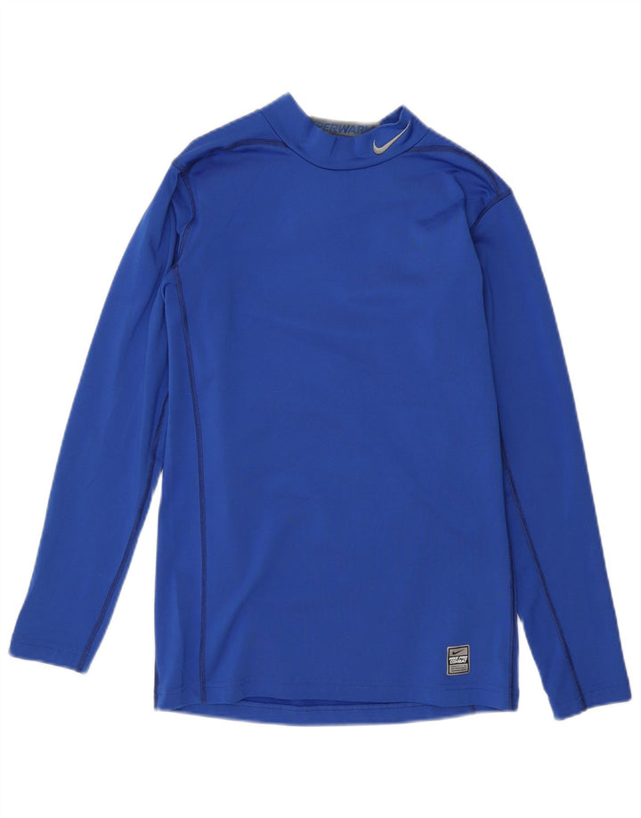 Maglia Nike Dri Fit da uomo a maniche lunghe in poliestere blu medio
