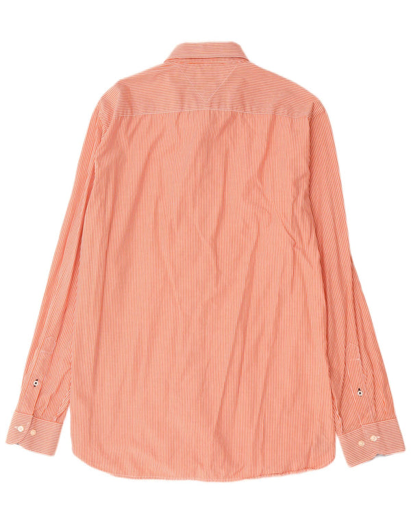 Camicia da uomo Tommy Hilfiger grande cotone gessato arancione