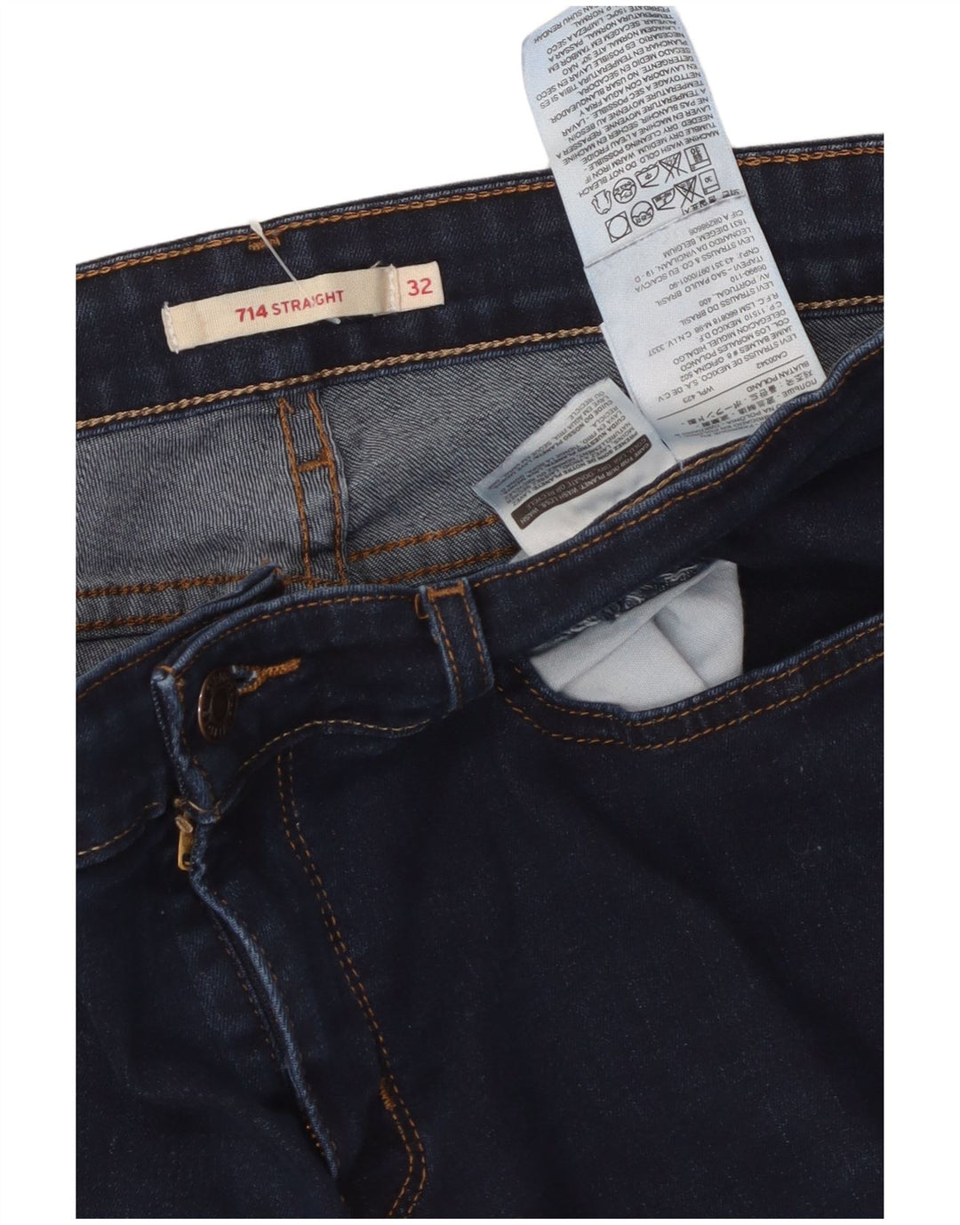 LEVI'S Jeans dritti da donna 714 W32 L28 cotone blu navy