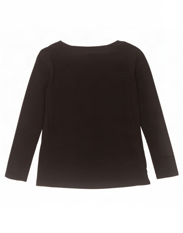 Marks & Spencer Top da donna a maniche lunghe UK 16 Large in cotone nero