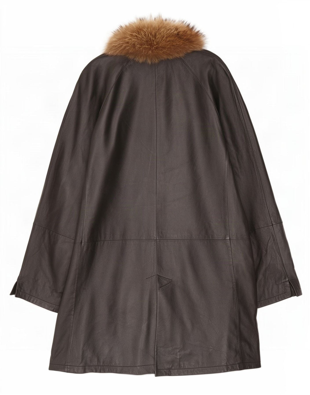 Cappotto oversize in pelle vintage da donna UK 18 XL Nero