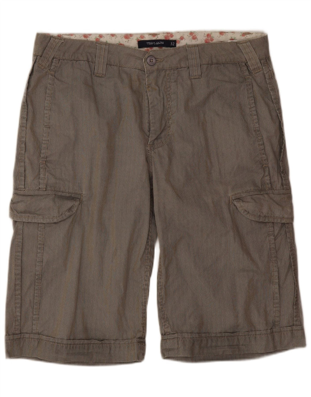 Pantaloncini cargo da uomo Teddy Smith W32 cotone gessato grigio medio