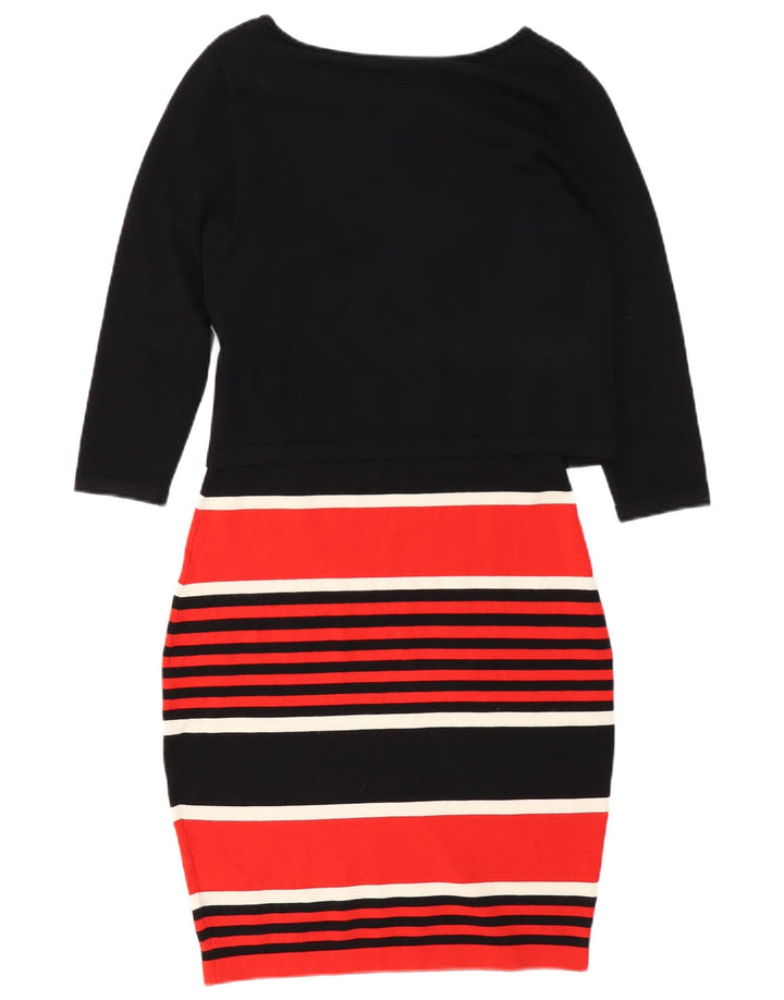 PHASE EIGHT Abito maglione da donna con maniche a 3/4 UK 10 Piccolo a righe nere