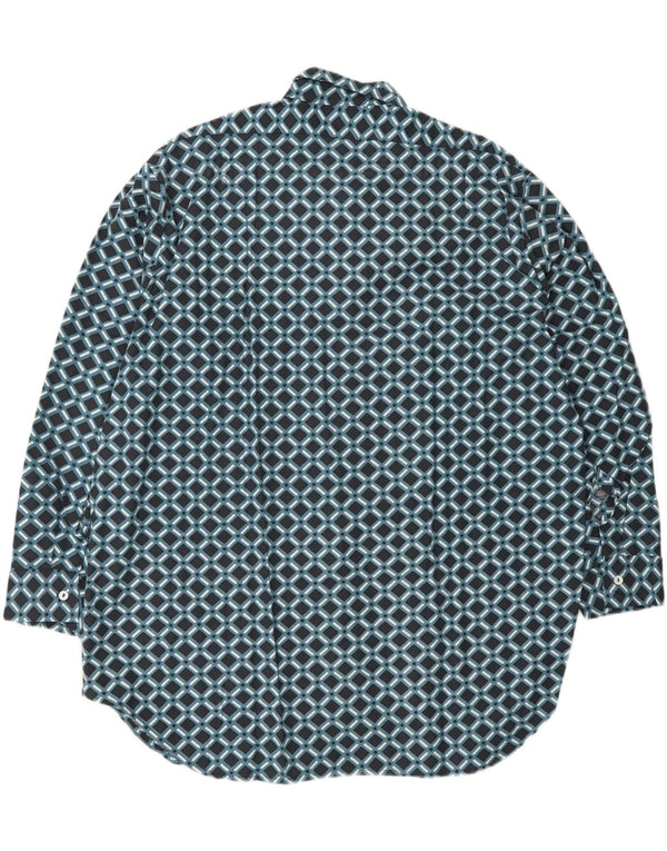 Camicia da uomo EICHSFELD KONFEKTION Taglia 44 XL Blu retrò geometrico