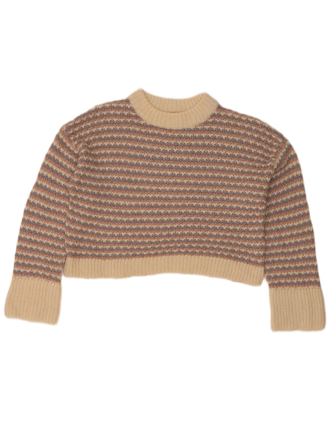 Topshop Maglione da donna con collo alto e corto UK 10 piccolo multicolore